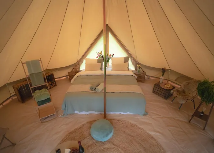 خيمة فخمة Boutique Tent 'pruum' Op Unieke Plek In Het Met Luxe Bed