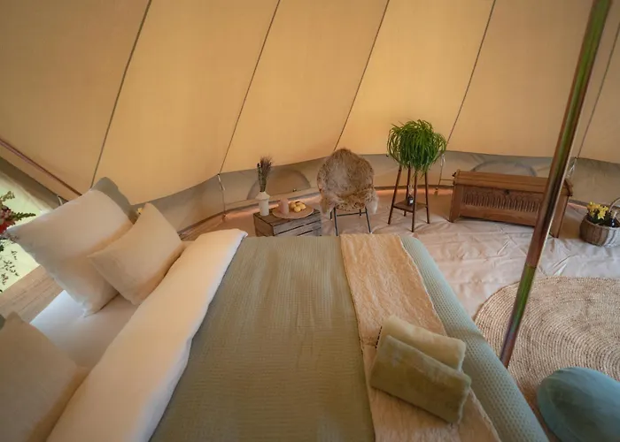 Boutique Tent 'pruum' Op Unieke Plek In Het Met Luxe Bed Luksustelt